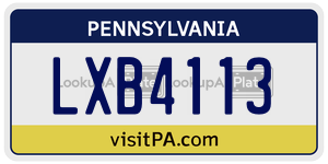 LXB4113 license plate in Pennsylvania