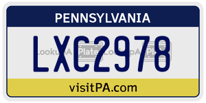 LXC2978 license plate in Pennsylvania