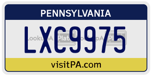 LXC9975 license plate in Pennsylvania