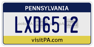 LXD6512  license plate in PA