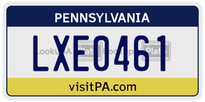 LXE0461 license plate in Pennsylvania
