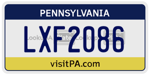 LXF2086 license plate in Pennsylvania