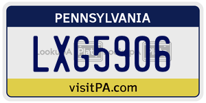 LXG5906  license plate in PA