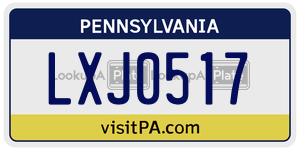 LXJ0517 license plate in Pennsylvania