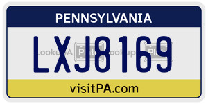 LXJ8169  license plate in PA