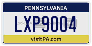LXP9004 license plate in Pennsylvania