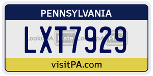 LXT7929 license plate in Pennsylvania