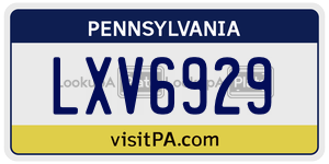 LXV6929 license plate in Pennsylvania