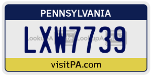 LXW7739  license plate in PA
