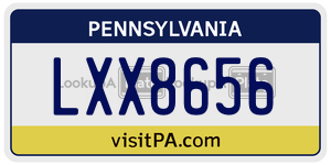 LXX8656  license plate in PA