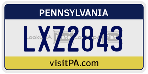 LXZ2843  license plate in PA