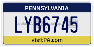LYB6745  license plate in PA