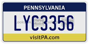 LYC3356  license plate in PA