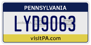 LYD9063 license plate in Pennsylvania