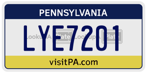 LYE7201  license plate in PA