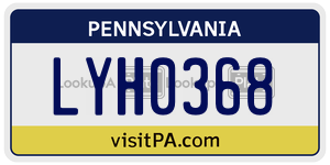 LYH0368  license plate in PA