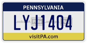 LYJ1404 license plate in Pennsylvania