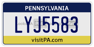 LYJ5583 license plate in Pennsylvania
