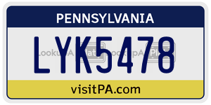LYK5478  license plate in PA