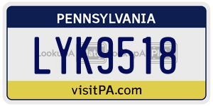 LYK9518  license plate in PA