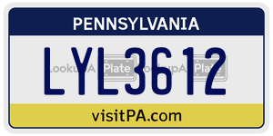 LYL3612  license plate in PA