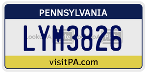 LYM3826  license plate in PA