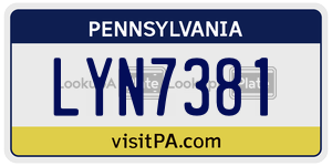LYN7381  license plate in PA