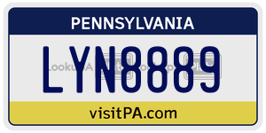 LYN8889  license plate in PA