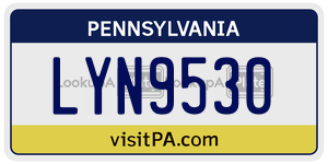 LYN9530 license plate in Pennsylvania