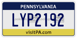 LYP2192 license plate in Pennsylvania