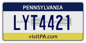 LYT4421 license plate in Pennsylvania