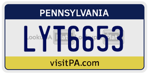 LYT6653 license plate in Pennsylvania