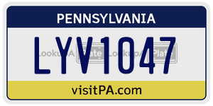 LYV1047  license plate in PA