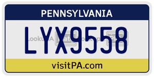 LYX9558 license plate in Pennsylvania