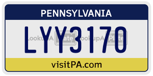 LYY3170 license plate in Pennsylvania