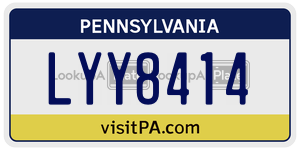 LYY8414 license plate in Pennsylvania