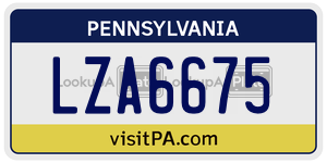 LZA6675 license plate in Pennsylvania
