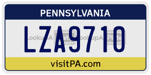 LZA9710 license plate in Pennsylvania