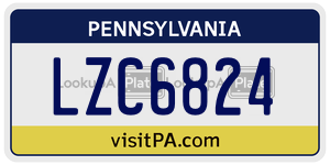 LZC6824 license plate in Pennsylvania