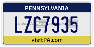 LZC7935  license plate in PA