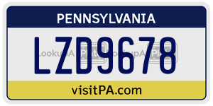 LZD9678 license plate in Pennsylvania