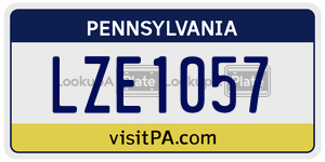 LZE1057 license plate in Pennsylvania
