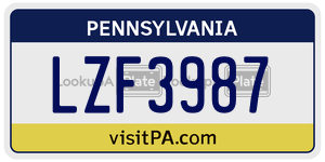 LZF3987  license plate in PA