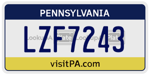 LZF7243  license plate in PA