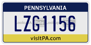 LZG1156 license plate in Pennsylvania