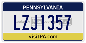 LZJ1357 license plate in Pennsylvania