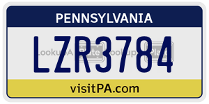 LZR3784  license plate in PA