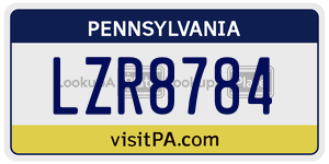 LZR8784  license plate in PA