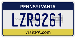 LZR9261  license plate in PA