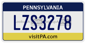 LZS3278  license plate in PA